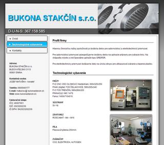 Web site BUKONA STAKN s.r.o.