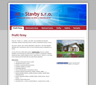 Tvorba web strnok - ALL Stavby sro